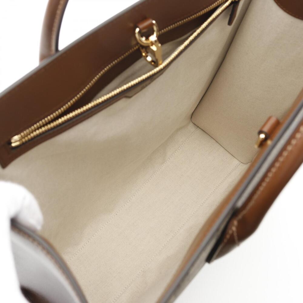 Gucci GG Beige Canvas Interlocking Bag Leather Tan Supreme Brown Tote - Picture 3 of 9